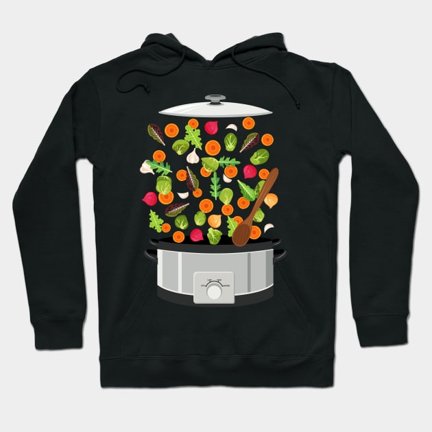 Flying Vegetable Explosion Hoodie by SWON Design